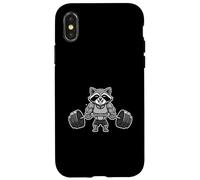 Funny Fitness Animale Palestra Raccoon Sollevatori Pesi Custodia per iPhone X/XS