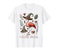 Funny Flamingo Pun Flocking Magical Pagan Wiccan Witch Maglietta