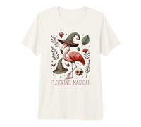 Funny Flamingo Pun Flocking Magical Pagan Wiccan Witch Maglietta Premium