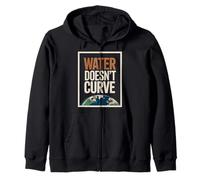 Funny Flat Earth Citazione Acqua non Curve Earth Design Felpa con Cappuccio