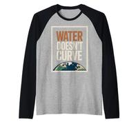 Funny Flat Earth Citazione Acqua non Curve Earth Design Maglia con Maniche Raglan