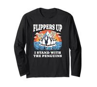 Funny Flippers Up Resist Penguins Protest Against Tariffs Maglia a Manica