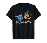 Funny Flute Dreidel Menorah Hanukkah per Bambini da Donna e Uomo Maglietta