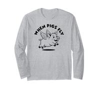 Funny Flying Pig with Wings Fly Pig Lovers Maglia a Manica