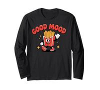 Funny Food, Good Mood, Fast Food Finger Chips, French Fries Maglia a Manica