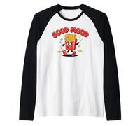 Funny Food, Good Mood, Fast Food Finger Chips, French Fries Maglia con Maniche Raglan