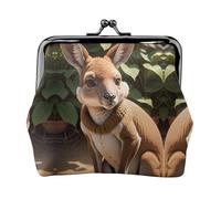 Funny for Kangaroo Zoo Print Small Pouch Kiss Lock Coin Purse per le donne portamonete portamonete, portafoglio per carte di credito