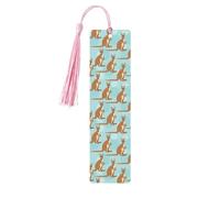 Funny for Kangaroo Zoo - Set di segnalibri da donna, 5 pezzi, in legno, accessori per la lettura