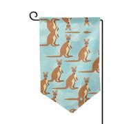 Funny For Kangaroo Zoo Stampa su entrambi i lati Premium Garden Flag, Bandiere da giardino per la decorazione della casa - Resistente alle intemperie e doppia cucitura - 45,7 x 32,7 cm