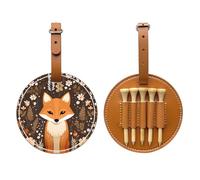 Funny Fox - Borsa portaoggetti per tee da golf, design portatile, facile da organizzare, Marrone, One Size