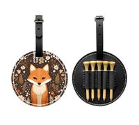 Funny Fox - Borsa portaoggetti per tee da golf, design portatile, facile da organizzare, Nero, One Size