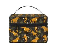Funny Fox By The Field - Trousse per trucchi da donna, borsa da toilette, grande borsa organizer da viaggio