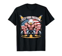 Funny Freedom Gym USA Eagle 4th of July Pride Gym Eagle Maglietta