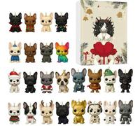 Funny French Bulldog Advent Calendar 2025 - 24-Day Countdown with Mini Frenchie Ornaments, Humorous Middle-Finger Dog Decorations, Novelty for Pet Lovers & Frenchie Owners(#B)