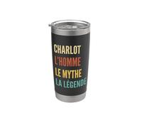 Funny French First Name Design - Charlot Bicchiere termico in acciaio inox doppia parete