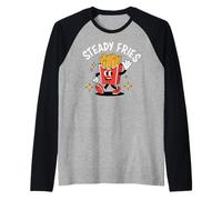 Funny French Fries, Fryday Everyday Foodie, Steady Fries Maglia con Maniche Raglan