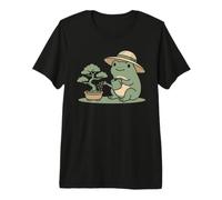 Funny Frog Bonsai Gardening Japanese Style Plant Lover Maglietta Premium