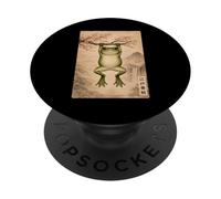 Funny Frog Cherry Blossom Edo Vintage giapponese Ukiyo-E Art PopSockets PopGrip Adesivo