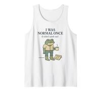 Funny Frog Citazione I Was Normal Once Coffee Morning Mood Canotta