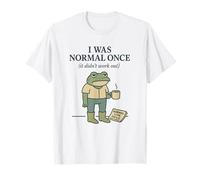 Funny Frog Citazione I Was Normal Once Coffee Morning Mood Maglietta