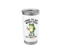 Funny Frog - Devo dire cose strane o morirò Bicchiere termico in acciaio inox doppia parete