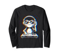 Funny Frog DJ with Headphones And Turntable Maglia a Manica