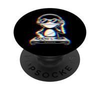 Funny Frog DJ With Headphones and Turntable PopSockets PopGrip Adesivo