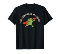 Funny Frog Hero Love Quote Retro Cute Romantic Art Maglietta