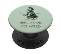Funny Frog Humor. Roman Soldier Toad Hero Mode Activated PopSockets PopGrip Adesivo