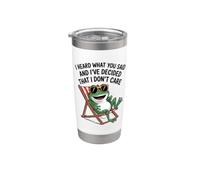 Funny Frog I Don't Care, scherzo umoristico Bicchiere termico in acciaio inox doppia parete