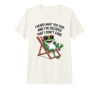 Funny Frog I Don't Care, Scherzo umoristico Maglietta Premium