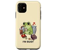 Funny Frog Im Busy Boba Tea Snacks Zoo Ragazzi Ragazze Bambini Custodia per iPhone 11