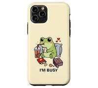 Funny Frog Im Busy Boba Tea Snacks Zoo Ragazzi Ragazze Bambini Custodia per iPhone 11 Pro