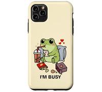 Funny Frog Im Busy Boba Tea Snacks Zoo Ragazzi Ragazze Bambini Custodia per iPhone 11 Pro Max