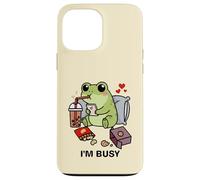 Funny Frog Im Busy Boba Tea Snacks Zoo Ragazzi Ragazze Bambini Custodia per iPhone 13 Pro Max