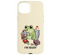Funny Frog Im Busy Boba Tea Snacks Zoo Ragazzi Ragazze Bambini Custodia per iPhone 15 Plus