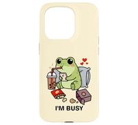 Funny Frog Im Busy Boba Tea Snacks Zoo Ragazzi Ragazze Bambini Custodia per iPhone 15 Pro