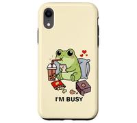 Funny Frog Im Busy Boba Tea Snacks Zoo Ragazzi Ragazze Bambini Custodia per iPhone XR