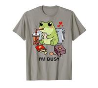 Funny Frog Im Busy Boba Tea Snacks Zoo Ragazzi Ragazze Bambini Maglietta