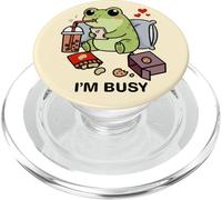 Funny Frog Im Busy Boba Tea Snacks Zoo Ragazzi Ragazze Bambini PopSockets PopGrip per MagSafe