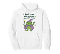 Funny Frog Poof Ora Sei Stanco e Molto Felice Felpa con Cappuccio