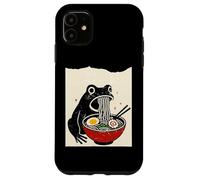 Funny Frog Ramen Sumi-e Kawaii Ink Painting Japanese Custodia per iPhone 11