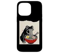 Funny Frog Ramen Sumi-e Kawaii Ink Painting Japanese Custodia per iPhone 14 Pro Max