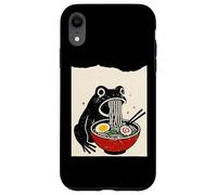 Funny Frog Ramen Sumi-e Kawaii Ink Painting Japanese Custodia per iPhone XR