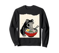 Funny Frog Ramen Sumi-e Kawaii Ink Painting Japanese Felpa