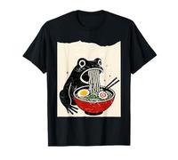 Funny Frog Ramen Sumi-e Kawaii Ink Painting Japanese Maglietta
