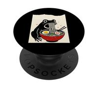 Funny Frog Ramen Sumi-e Kawaii Ink Painting Japanese PopSockets PopGrip Adesivo