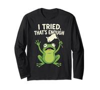 Funny Frog Smettere Meme Sarcastico I Tried That's Enough Maglia a Manica