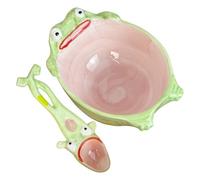 Funny Frog Spoon - Creative Frog Bowl Spoon | 6.3x4.72 Inches Unique Bowl Set | Funny Ceramic Kitchenwre | Dishwasher For Kitchen Home Dining Kids Adults Women Girls Coffee Rice