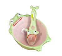 Funny Frog Spoon - Utenti Da Pranzo Stravagante, Posate Da Ceramica Giocosa | Pieom Di Porzione Da Tavolo Decorativo, Affascinante Design Anfibico Cartone Animato, Adorabile Novità Che Mangia Un Acces